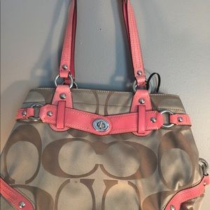 Coach Purse Handbag 14”W x 9.5”H  8.5 handle drop.
